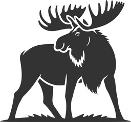 Forest animal moose vector black illustration silhouette