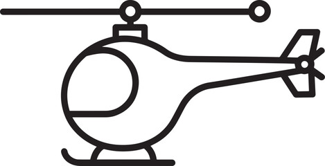 Sleek Modern Helicopter Design Line Art Illustration