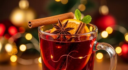 christmas mulled wine with spices