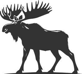 Forest animal moose vector black illustration silhouette