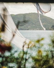 Windy day with view on the island