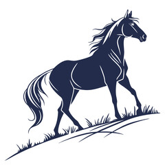 silhouette horse on white background 