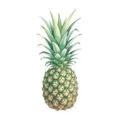 Fototapeta premium Pineapple Isolated on Transparent PNG Background - Watercolour Art