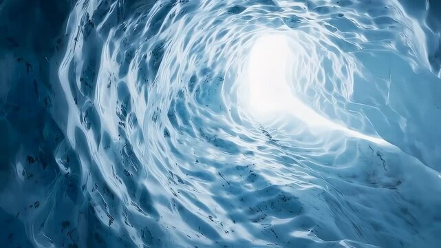 Descending into fractured ice cave in 360&deg;