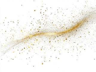 Gold glitter on a transparent background, a golden texture, 