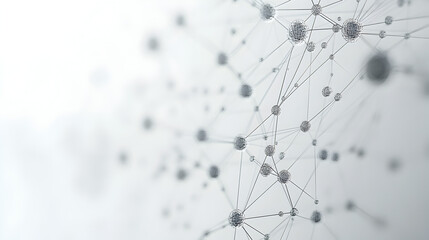 Abstract illustration of molecular structure depicting connections and scientific data visualization machine language