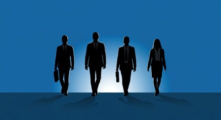 Corporate professionals emerging into the light