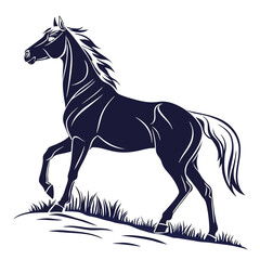 silhouette horse on white background 