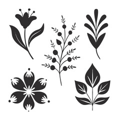 Flower icon set vector