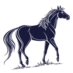 silhouette horse on white background 