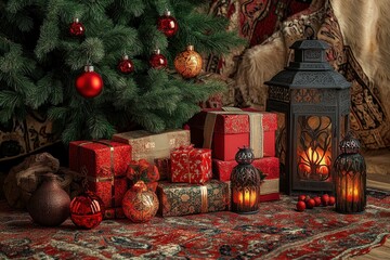 pixel perfect picture of ramadan composition with presents