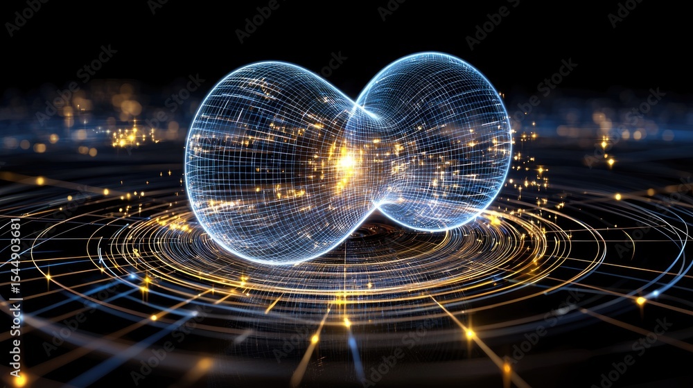Poster quantum fusion event virtual reality digital art futuristic environment abstract viewpoint energy co