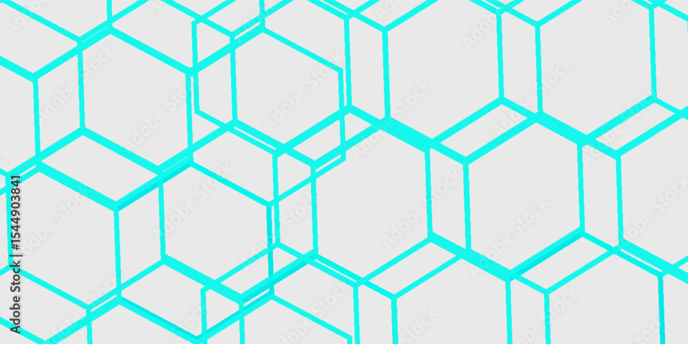 Aufkleber white 3d hexagonal technology vector abstract background. blue bright energy flashes under hexagon i