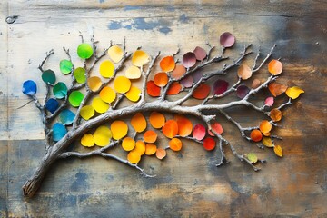 Color Coded Chart on Tree Branch Map Design