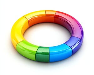 Colorful Circular Progress Ring Showing Seven Percent Completion