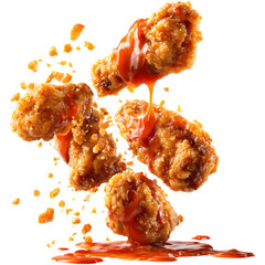 fried chicken wings with sauce