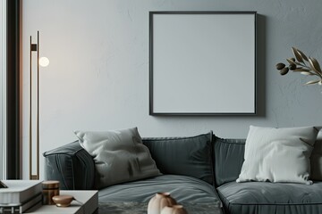 Flawless Picture of Closeup of Mockup Frame in Modern Living Room