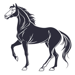 silhouette horse on white background 