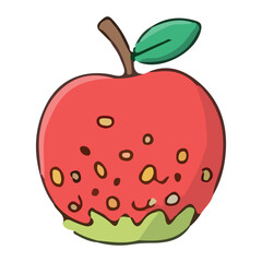 Fototapeta premium A vector illustration of a fresh, ripe red apple with a green leaf, perfect as a healthy fruit icon