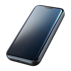 Sleek Dark Blue Smartphone Mockup Isolated on White Background Modern Device Technology Illustration