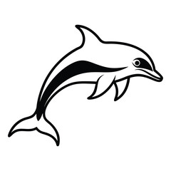 Dolphin Vector Illustration in Minimal Style