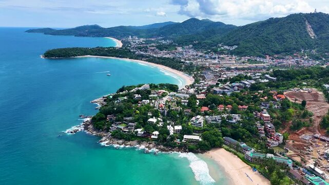 Aerial view of Kata Beach near Patong on Phuket Island, Thailand