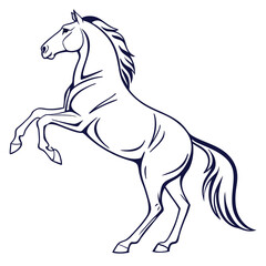 silhouette horse on white background