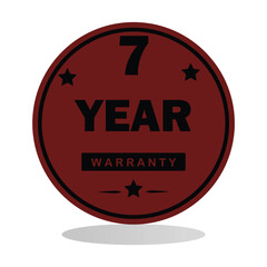 A bold red circular badge with white text displaying  ideal for product packaging, advertisements, and promotional materials to emphasize warranty coverage