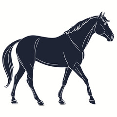 silhouette horse on white background