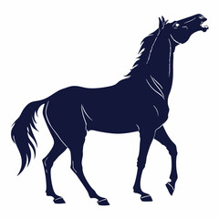 silhouette horse on white background