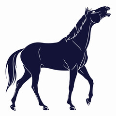 silhouette horse on white background