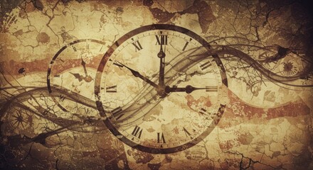 Fototapeta premium Cracked time Antiquated clocks blending old world