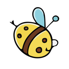 Obraz premium Cute red ladybug insect vector illustration on a white background