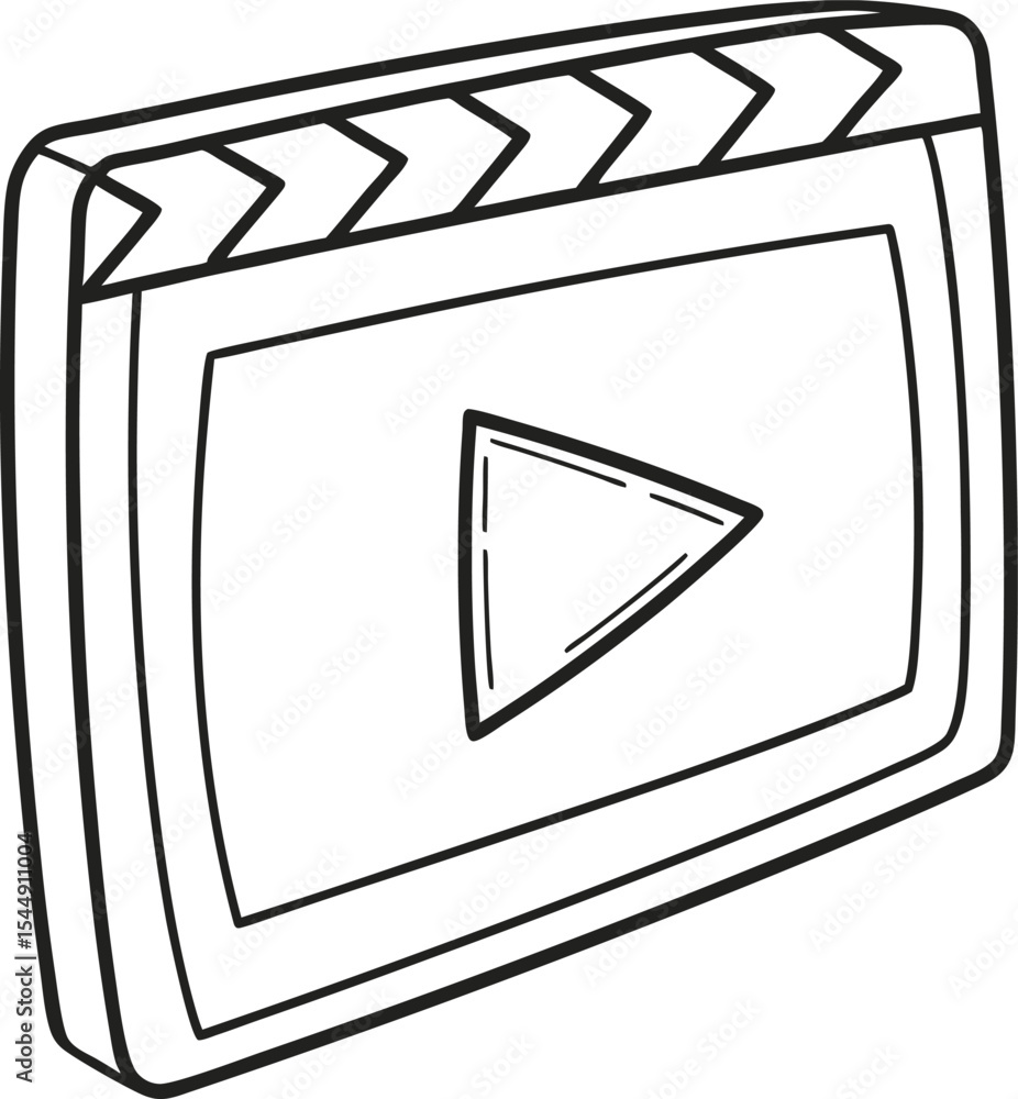 Aufkleber this image depicts a film strip with a movie camera icon, representing a play button symbol for web 