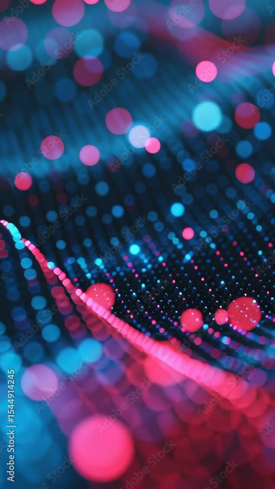Poster bright dots and waves of color form an engaging display, illustrating the beauty of digital art in a
