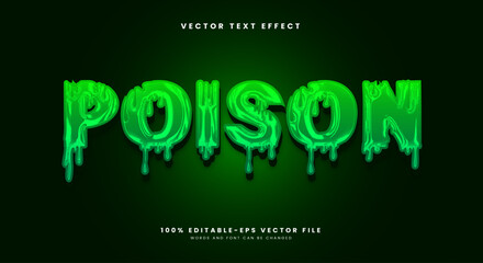 Liquid Poison Chrome Style 3d editable text effect template