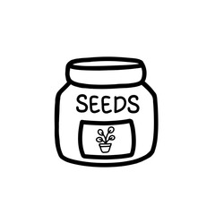 Jar of seeds for garden element 