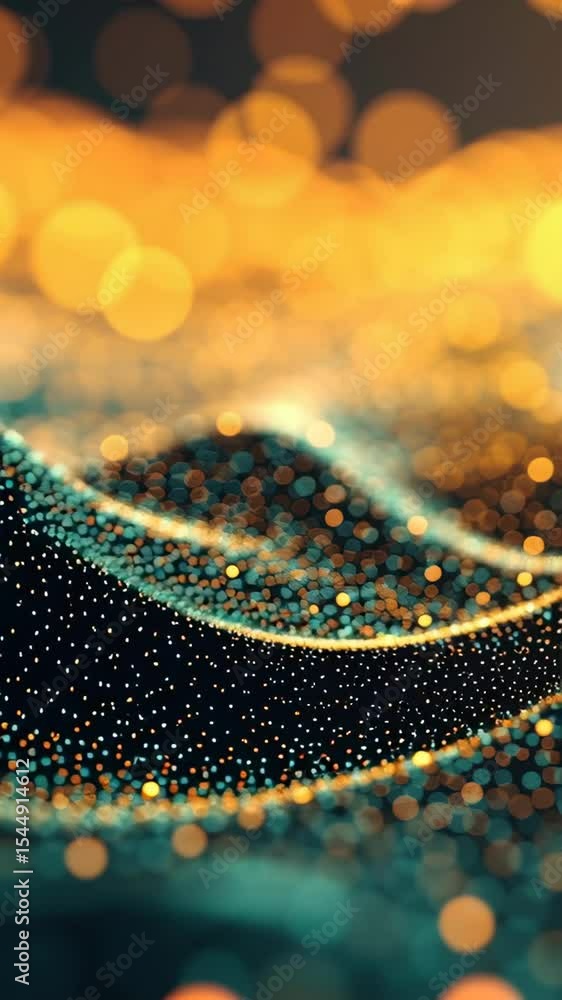 Aufkleber vibrant particles dance across a soft surface, creating stunning patterns with warm golden and blue 