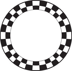 Circle Checker Frame Silhouette in Black | Geometric Border Illustration Vector Format