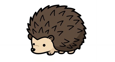 Adorable Cartoon Hedgehog Curled Up