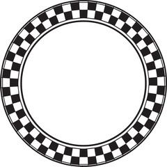 Circle Checker Frame Silhouette in Black | Geometric Border Illustration Vector Format