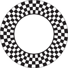 Circle Checker Frame Silhouette in Black | Geometric Border Illustration Vector Format