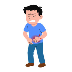 Cartoon of appendicitis symptoms