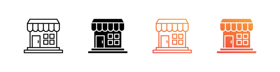 Market Multiple Style Icon Set Collection 