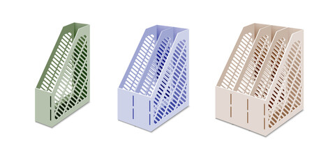 Color vertical plastic paper office tray