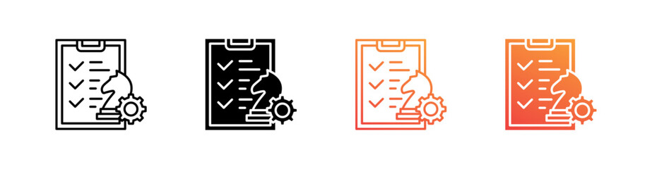 Strategic Planning Multiple Style Icon Set Collection 