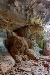 Interior of a famous cave with its rocky formations in the Lapinha da Serra region in the state of Minas Gerais