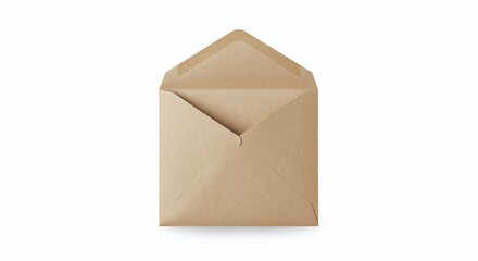 Seed envelope isolated on white background, paper packet, photorealistic centered view,textured flap