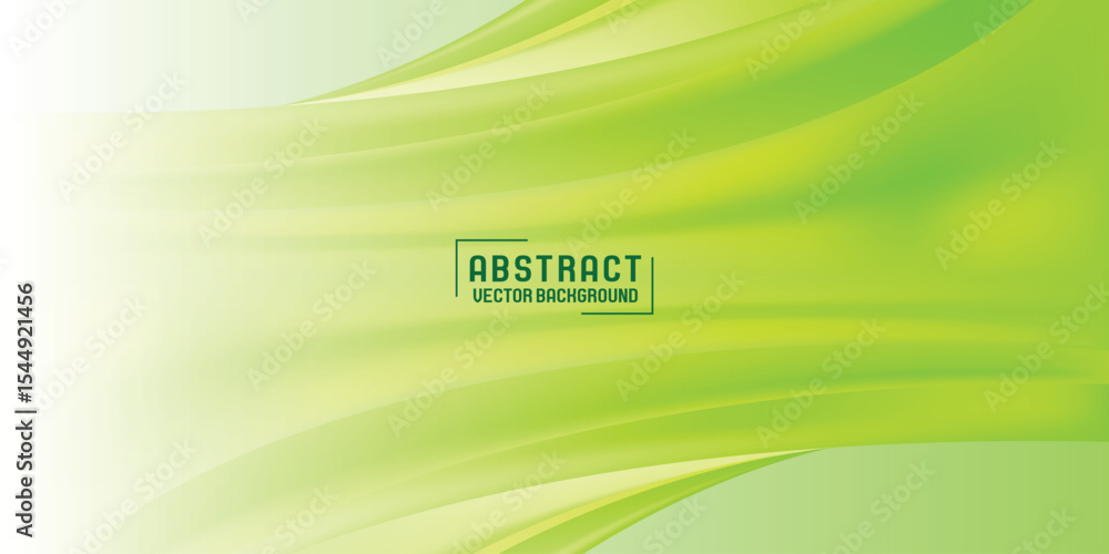 Poster abstract bright green banner background template vector with overlay curve shapes. green background 