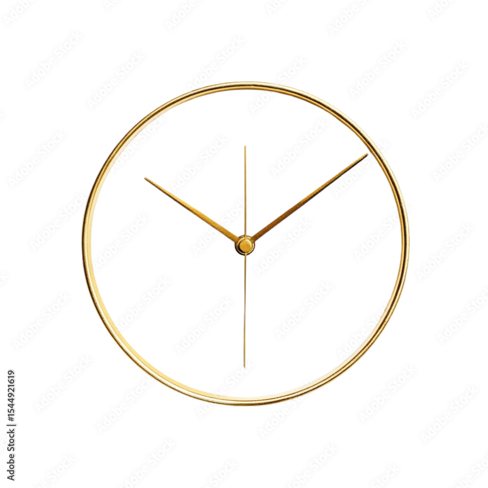 Poster abstract clock design gold frame colorful lines geometric shapes